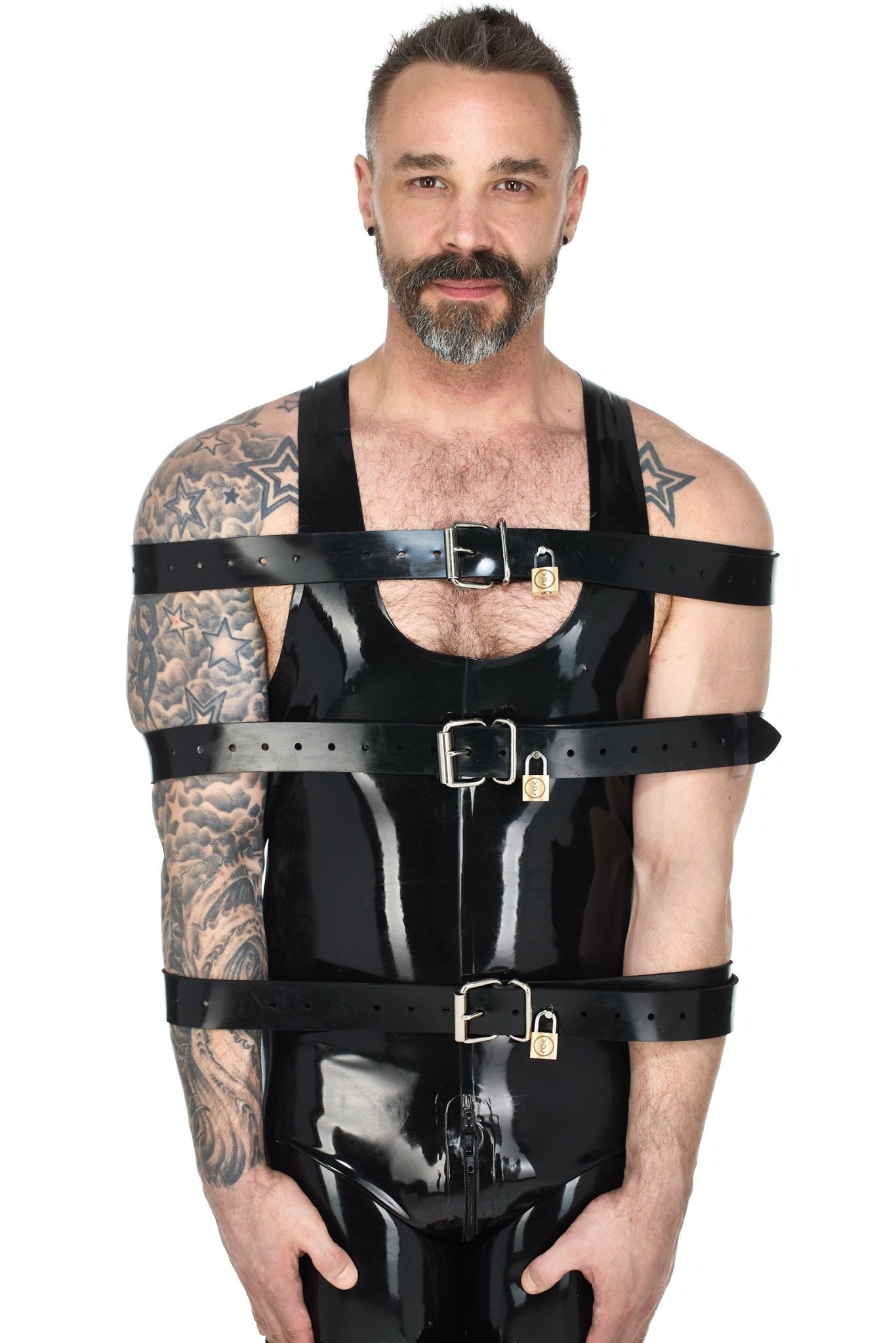 Heavy Rubber Locking Bondage Straps (Set of 5) - Vilain Garçon - Heavy Rubber Locking Bondage Straps (Set of 5)