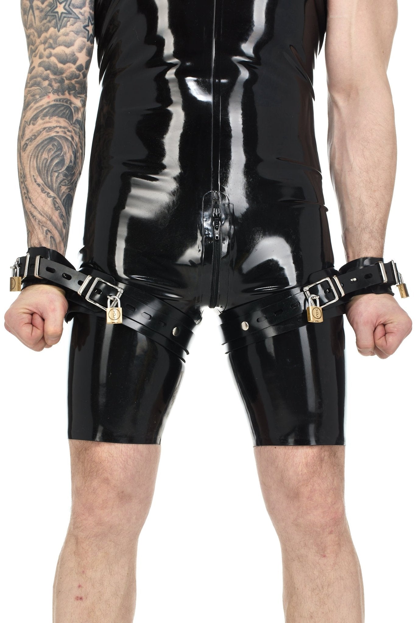 Heavy Rubber Thigh-to-Wrist Restraints (2pcs) - Vilain Garçon - Heavy Rubber Thigh-to-Wrist Restraints (2pcs)