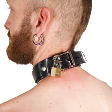 Load image into Gallery viewer, Customized Collar - Vilain Garçon - A Heavy Rubber Lockable Collar with padlock in the back
