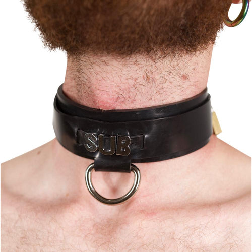 Customized Collar - Vilain Garçon - A Heavy Rubber Lockable Collar with personalized name in the front