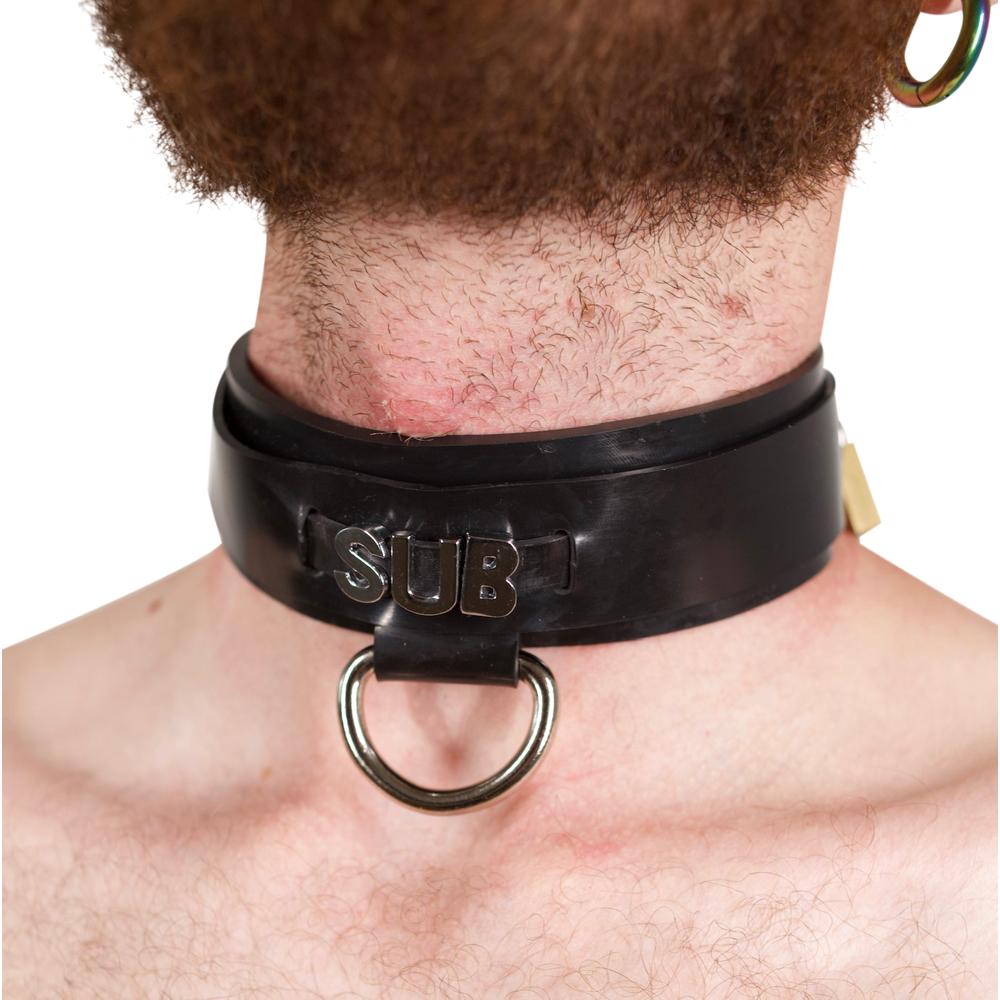 Customized Collar - Vilain Garçon - A Heavy Rubber Lockable Collar with personalized name in the front
